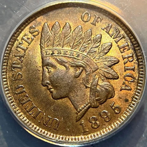 1895 1C Indian Head Cent _ ANACS MS63RB _  [JX-420] Cover