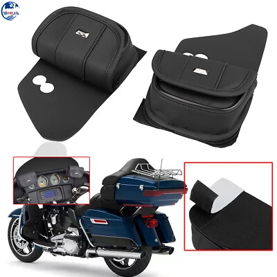 Matte PU Leather Windshield Fairing Pouch For Harley Street Glide Ultra Limited - Image 1 of 4