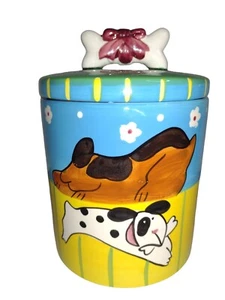Vintage Dog Treat  Cookie Jar Colorful by Vigor 7 x 5  - Picture 1 of 8