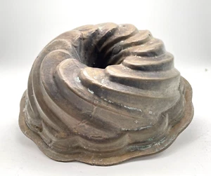 Sehr schöne antike Backform Kuchenform Pufferform aus Messing zum Backen ca 21cm - Picture 1 of 5