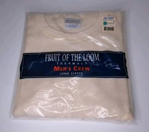 VTG Fruit of the Loom Men's Thermal Crew Long Sleeve Shirt Underwear XL 1998 - Picture 1 of 6