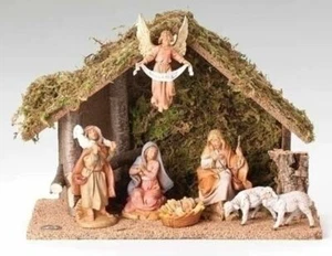 Fontanini 5" SCALE 7 FIGURE NATIVITY W/ITALIAN STABLE-54564 - Picture 1 of 2