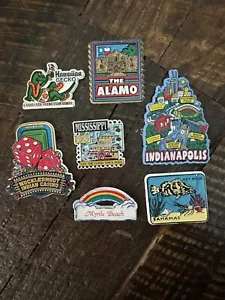 7 Refrigerator Magnets - Alamo, Hawaii, Bahamas, Etc. Magnets Souvenirs VTG - Picture 1 of 2