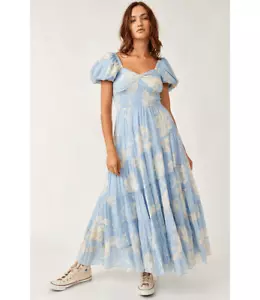 Free People prendisole maxi a strati floreale prendisole piccolo S NUOVO $168 - Foto 1 di 7
