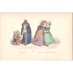 GRANDVILLE - Original Antique Mid-19th Century Hand-Colored Lithograph - LIX - Picture 1 of 1