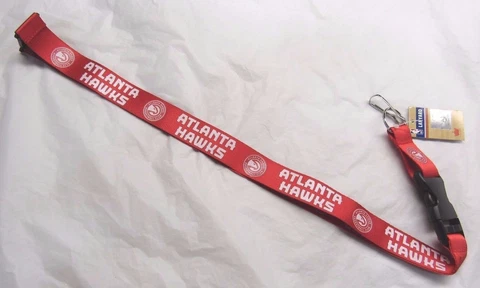 NBA Atlanta Hawks Current Logo & 4 Name Per side Red 23" x 1" Lanyard Keychain Cover
