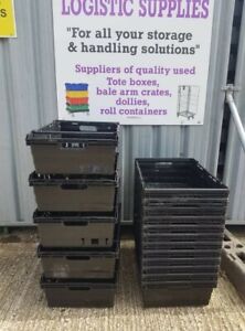 15 x PLASTIC BALE ARM TRAY / CRATE BOX 60-40-20CM STORAGE / REMOVALS