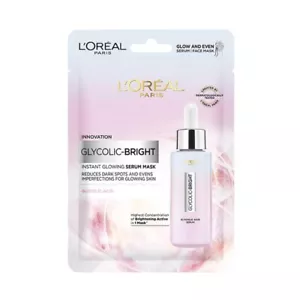L'Oreal Paris Glycolic Bright Glowing Serum Sheet Mask| for Glowing Skin|22gm - Picture 1 of 4