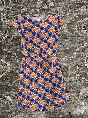 Vestido de Verano LulaRoe Niñas Disney Pato Donald Mae Con Bolsillos Talla 8 Rosa Foto 1 de 4