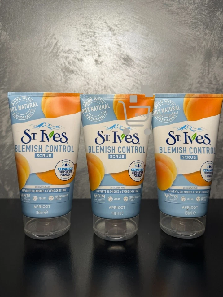 3  x 150ml St. Ives Blemish Fighting Apricot Scrub - Face Scrub - Image 1 of 1