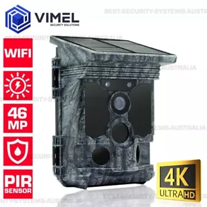 Trail Camera 4K WIFI Solar Security UHD 46MP Waterptoof Hunting Outdoor Nature - Picture 1 of 12