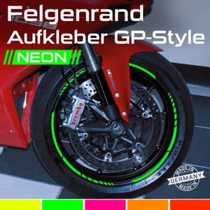 Neon GP Design Felgenrandaufkleber Felgenaufkleber Auto Motorrad Grün Pink Rot - Bild 1 von 2