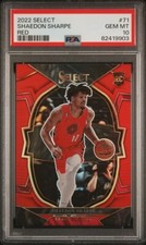 2022-23 Shaedon Sharpe Panini Select RED Prizm /199 PSA 10 RC POP 12 Rookie #71