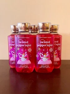 BRAND NEW BATH & BODY WORKS TWISTED PEPPERMINT SHOWER GEL SET OF 5 SEALED - Picture 1 of 1