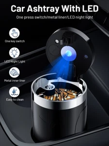 2025 Car Ashtray With LED Light Detachable Lid, Portable Ashtray For Vehicles - Picture 1 of 15