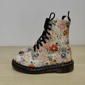 Dr Martens Vintage 1460 Pascal Darcy Wanderlust Floral White Leather Boots Uk 3 - Picture 1 of 14