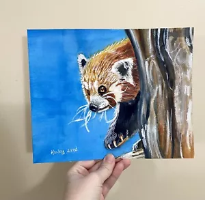 Original Art Red Panda Watercolor Painting Size 8”x10” Artwork - Picture 1 of 4