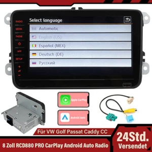 8" RCD880 PRO CarPlay Android Auto Radio Rear USB Deutsch Für VW Passat Caddy CC - Bild 1 von 13