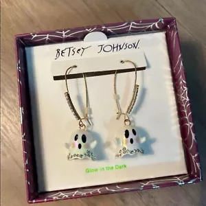 Betsey Johnson GLOW IN THE DARK Ghost Earrings NEW - Picture 1 of 4