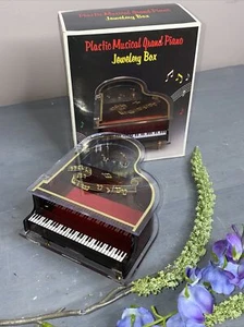 Vtg Plastic Musical Grand Piano Trinket Jewelry Music Box You Light Up My Life - Picture 1 of 12
