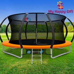 Everfit 14FT Trampoline Round Trampolines Basketball set Kids Mat Net Pad Ladder - Picture 1 of 8