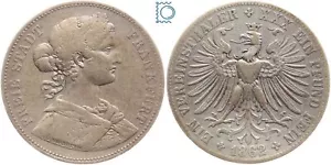 Freie Stadt Frankfurt - Vereinsthaler - Taler 1862 - Frauenkopf - Silber, J. 42b - Bild 1 von 3