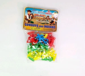 Vintage Imperial Cowboys And Indians Plastic 40 Piece Set Toys Legend Of West - Picture 1 of 3