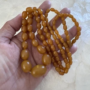 Ist-Zustand Vintage echt baltischer Bernstein abgestufte Perlen 32" Halskette 35,2 Gramm - Bild 1 von 13