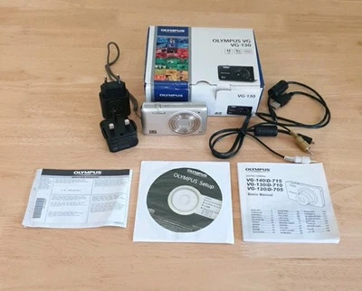 Olympus VG-130 14MP Digital Camera In Silver Tested Working Boxed - Image 1 of 4