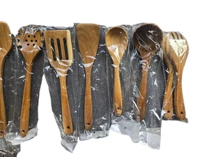 Teakholz Küchenutensilien Set - ungiftiges Holz Kochutensilien, 10 Stück Set - Bild 1 von 10