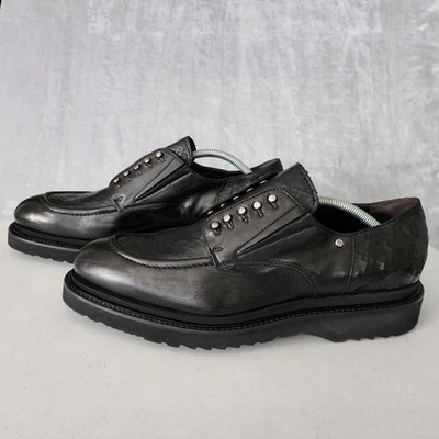 Zapatos de vestir Cesare Paciotti para hombre talla 10 cuero negro texturizado Oxford Derby Lux Foto 1 de 4