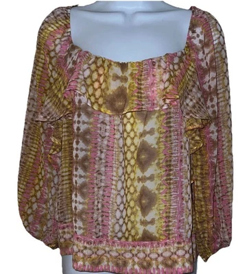 Blusa LILY WHITE Estampado Piel de Serpiente Corbata Trasera Transparente Lado de Mujer Grande  Foto 1 de 4