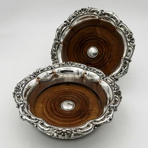 PAIR BOTTLE COASTERS OLD SHEFFIELD PLATE WILLIAM IV Waterhouse, Hatfield c1836 - Picture 1 of 10