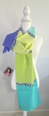 Cachecol Diane Von Furstenberg 100% seda novo com etiquetas vintage 68x21 - Imagem 1 de 4