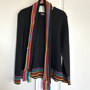 Vintage Studio Joy Rainbow Sweater & Scarf Set Pride Knit Pullover Womens M - Picture 1 of 12