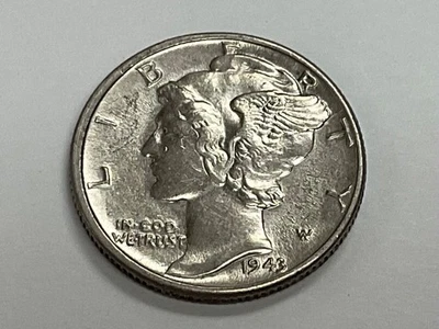 1943-P Mercury Dime Brilliant GEM Frosty NICE COIN! - Image 1 of 4