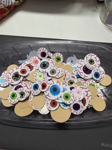 ASSORTED MULTICOLOURED AND MULTI SIZED STICK ON FOAM EYES HALLOWEEN Pk Of 23 - Picture 1 of 1