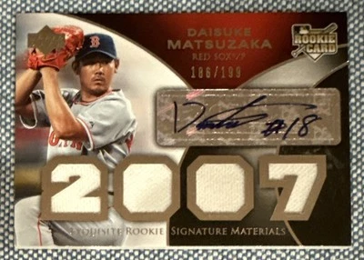 Daisuke MATSUZAKA 2007 UD Exquisite Rookie Signatures RC Quad Relic AUTO 186/199 - Image 1 of 2
