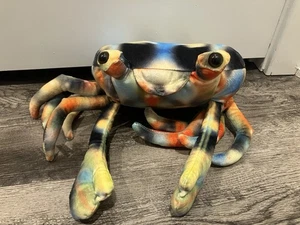 Crab Plush Stuffed Animal Colorful Tie Dye Soft Oceanlife Pillow - Picture 1 of 7