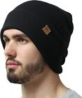 Tough Headwear Cuffed Beanie Hats For Men - Winter Beanies One Size, Black