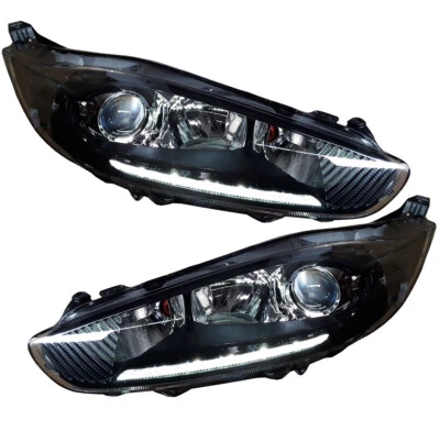 Scheinwerfer Ford Fiesta MK7 JA8 FACELIFT 2013+ Schwarz links rechts Xenon-Optik - Bild 1 von 4