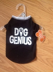 HANDSOME PETE BLACK "DOG GENIUS" T-Shirt Puppy/Dog xsmall - Picture 1 of 1
