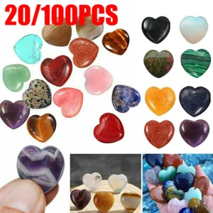 Crystal Hearts Natural Quartz Healing Gem Mini Crystal Heart stones Wholesale - Picture 1 of 16