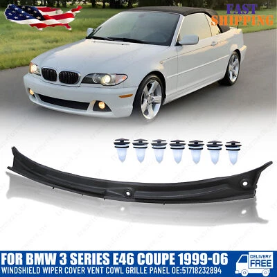Cubierta del limpiaparabrisas panel de rejilla de ventilación para BMW Serie 3 E46 Coupé 1999-06 Foto 1 de 4
