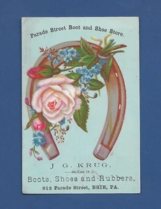 Carta commerciale vintage Parade Street Boot Store J.G. Krug Erie P.A. - Foto 1 di 2