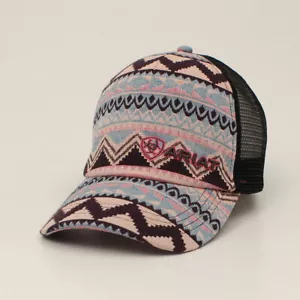 Ariat Ladies PonyFlo Cap Tribal Print Pink - Picture 1 of 1