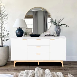 2 Doors Accent Cabinet Storage Cabinet Kitchen Decorative Buffet & Sideboard - Picture 1 of 8