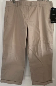 Daisy Fuentes Beige Cropped & Cuffed Pants with Adjustable Waist Size 12 - Picture 1 of 10