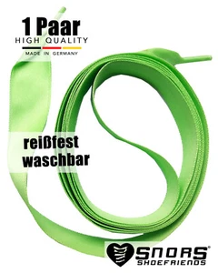 SNORS Schnürsenkel flach SATIN HELLGRÜN 75-130cm 10+16mm Satin Schuhband stabil  - Bild 1 von 6