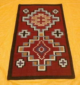 NAVAJO Navaho South American Wool RUG Flat Weave Oriental Area Rug 2.6x13.6 - Picture 1 of 5
